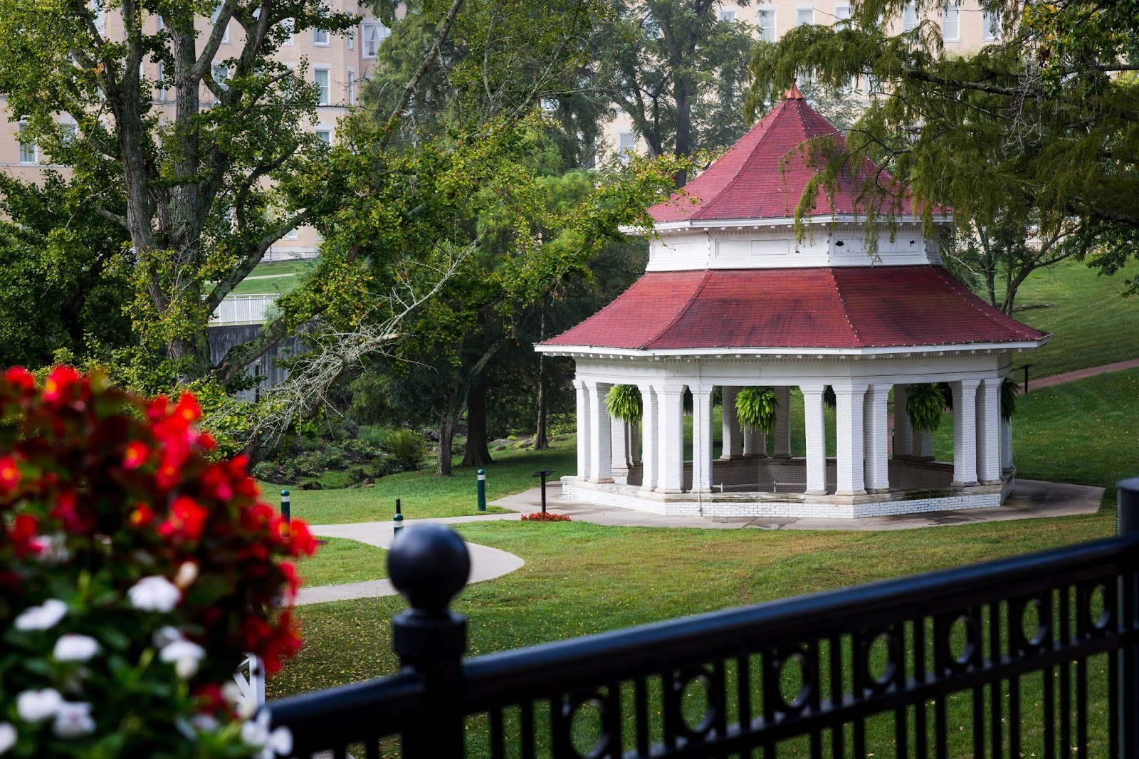 a gazebo in a park