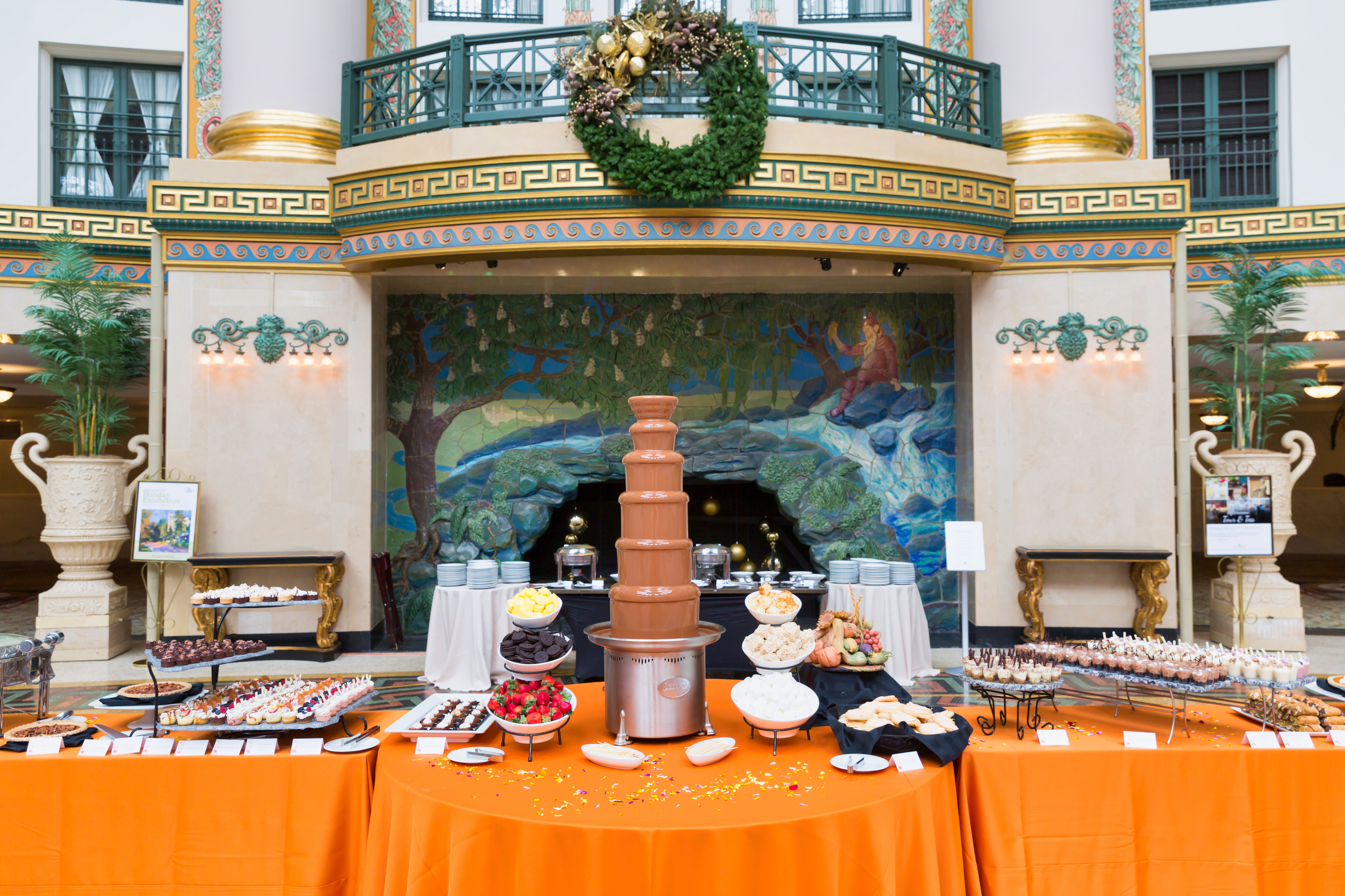 a table with food on it