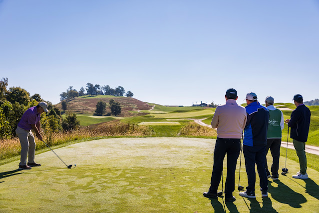 the "golf Amigos" at tee box of French Lick Golf