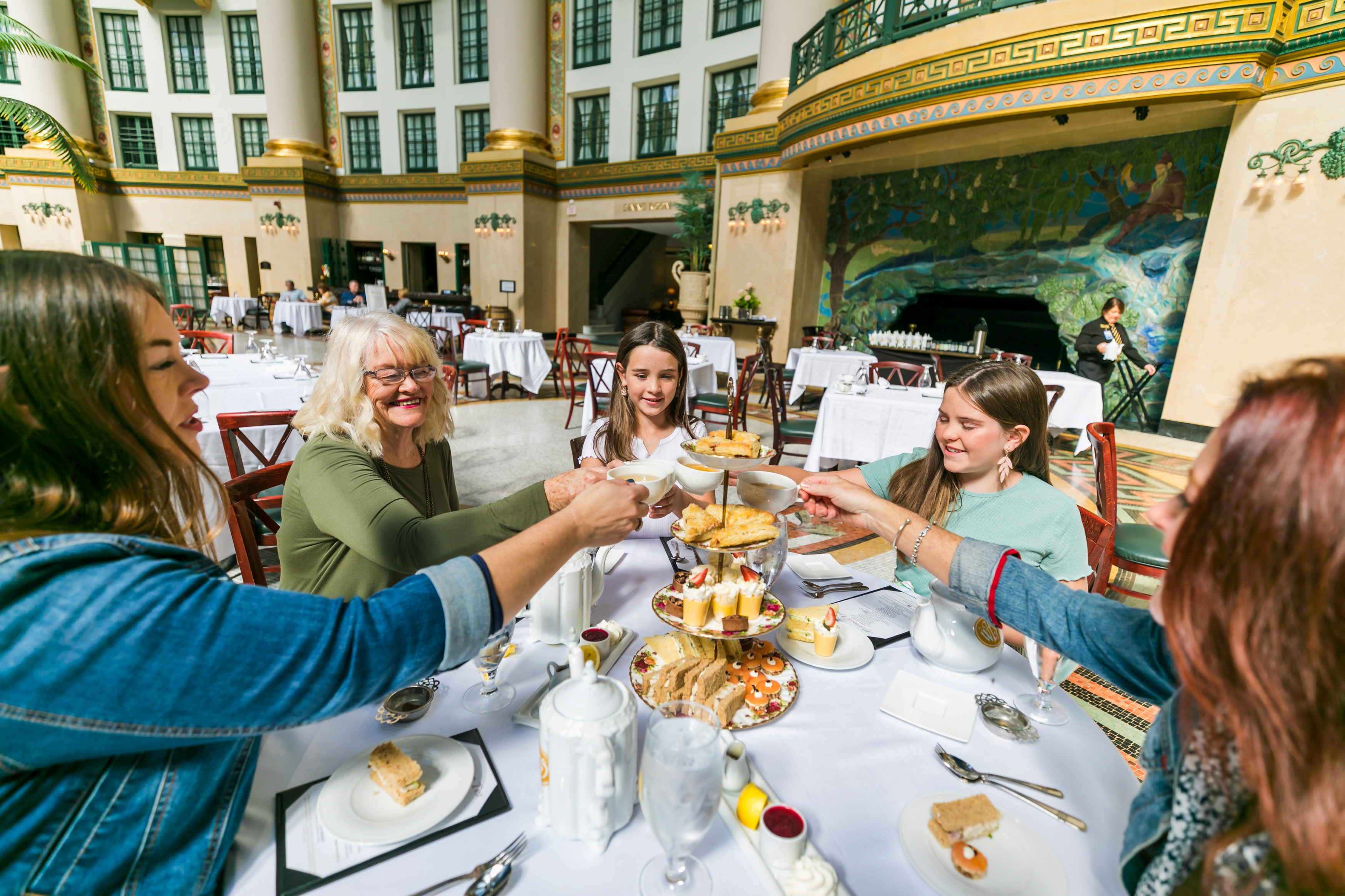 Women eating at a table