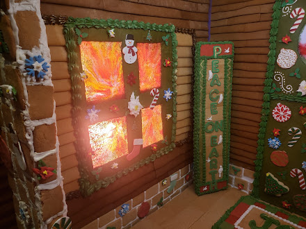 Large Gingerbread house window