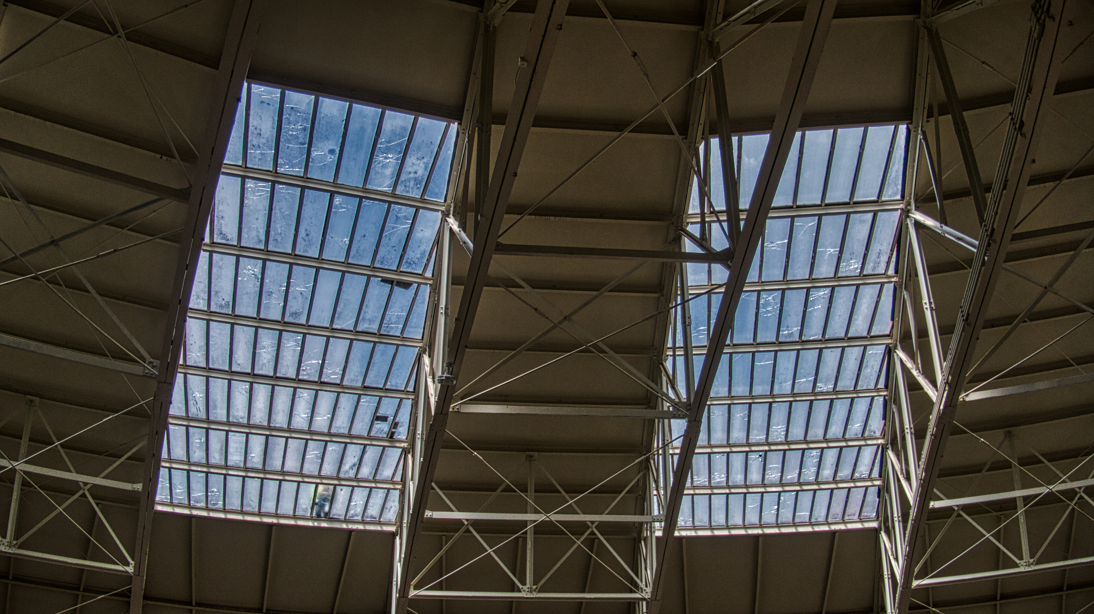 a roof with skylights and skylights