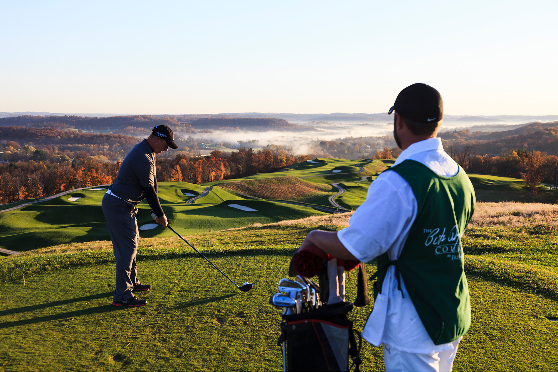 Golfers at Pete Dye at French Lick Golf Course