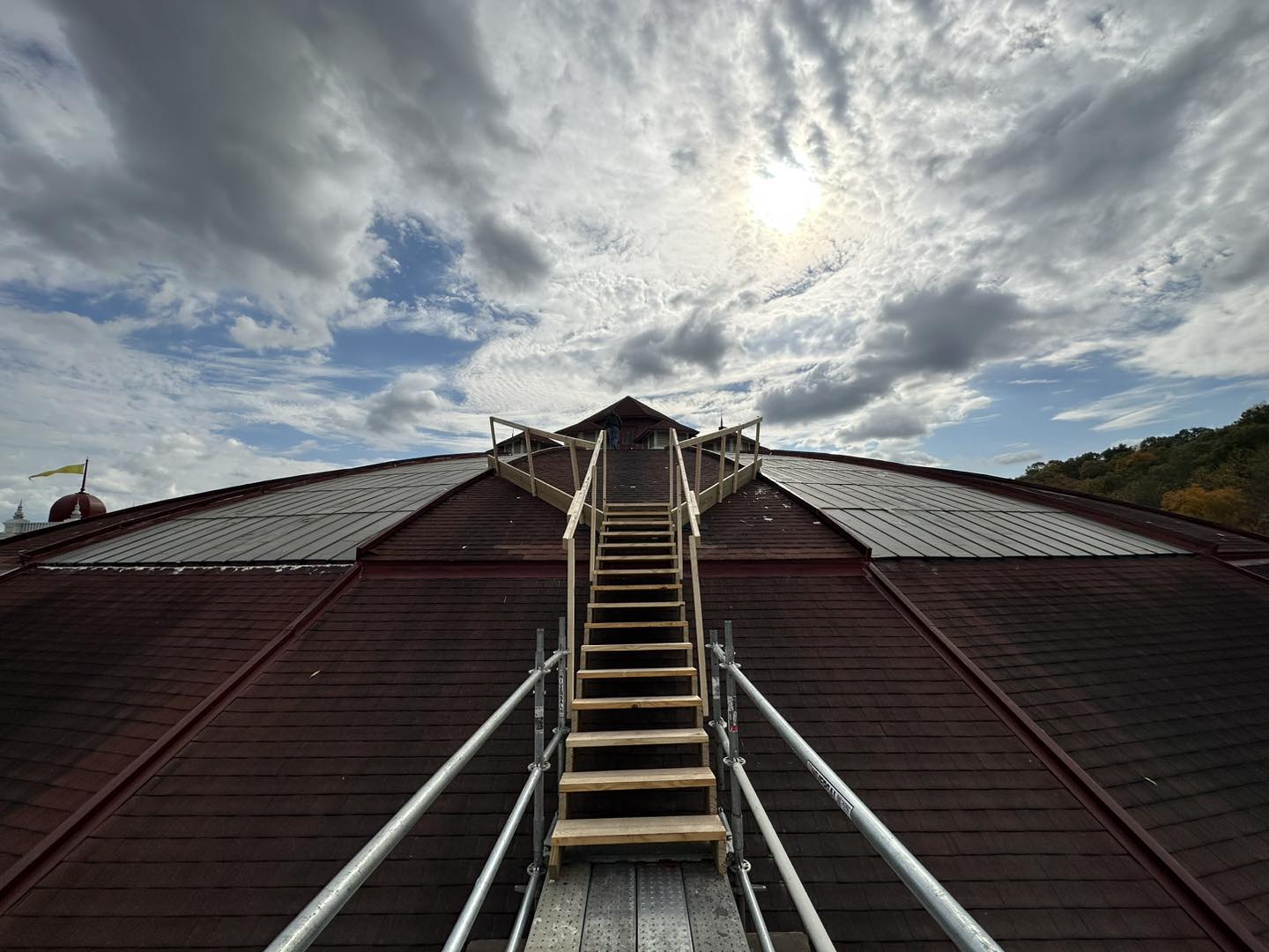 a stairs leading up to a building