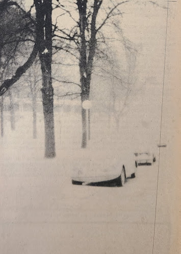 Cars buried in snow in West Baden