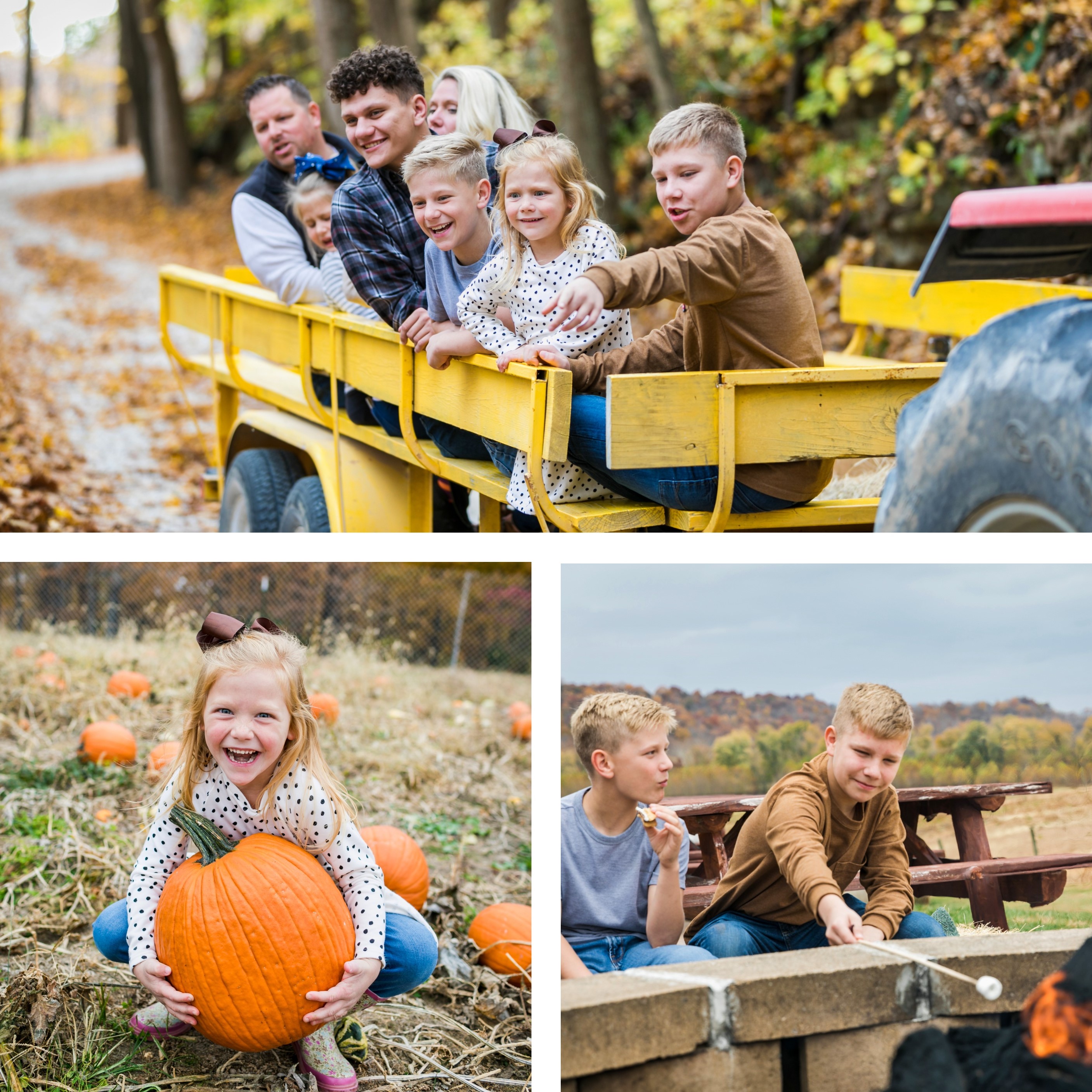 a group of people in a wagon