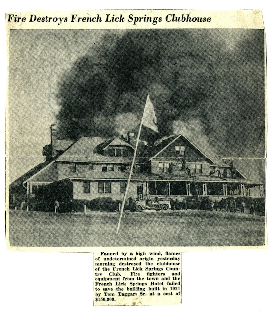 West Baden Fire Newspaper clipping