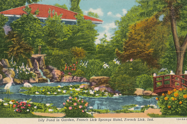 1900's postcard of french lick gardens