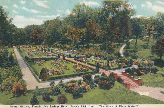colorful painting of french lick gardens