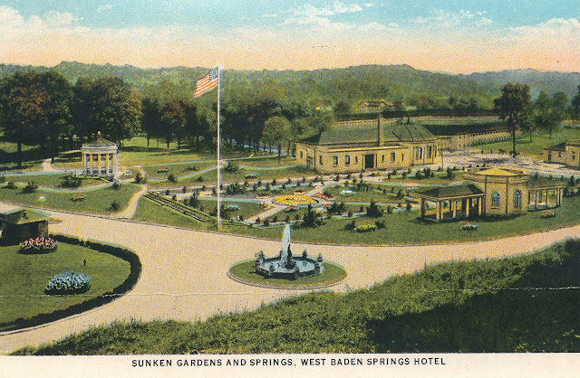 sunken garden and springs post card