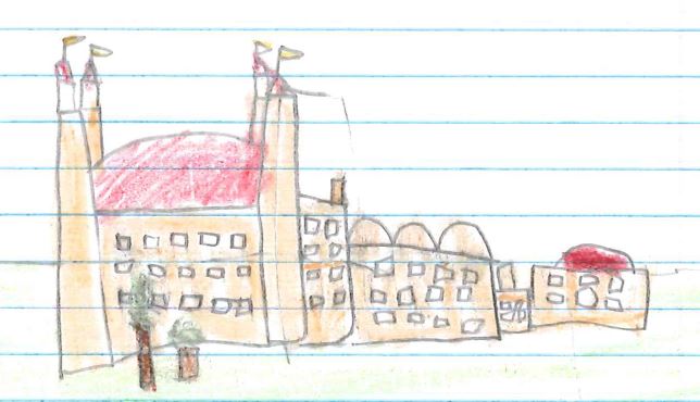 a drawing of a building