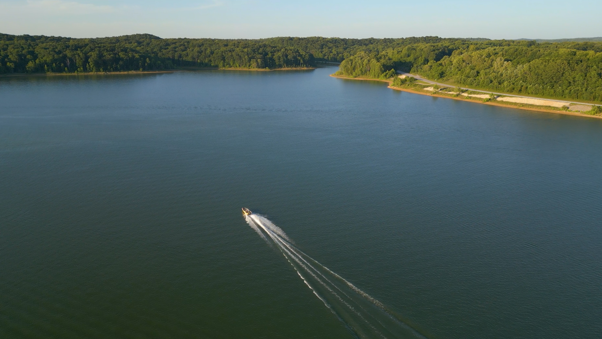 a boat on a lake