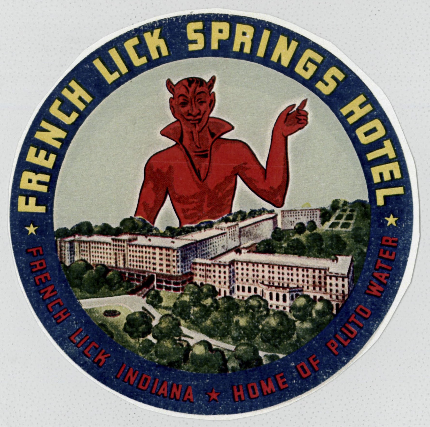 a sticker with a devil on it