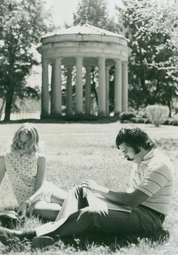 A garden study session by the Apollo Spring House during the Northwood days.