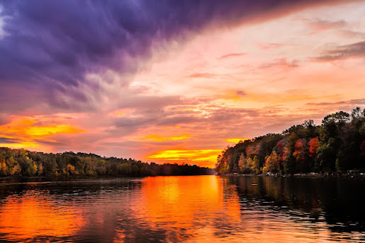 sunset on patoka lake