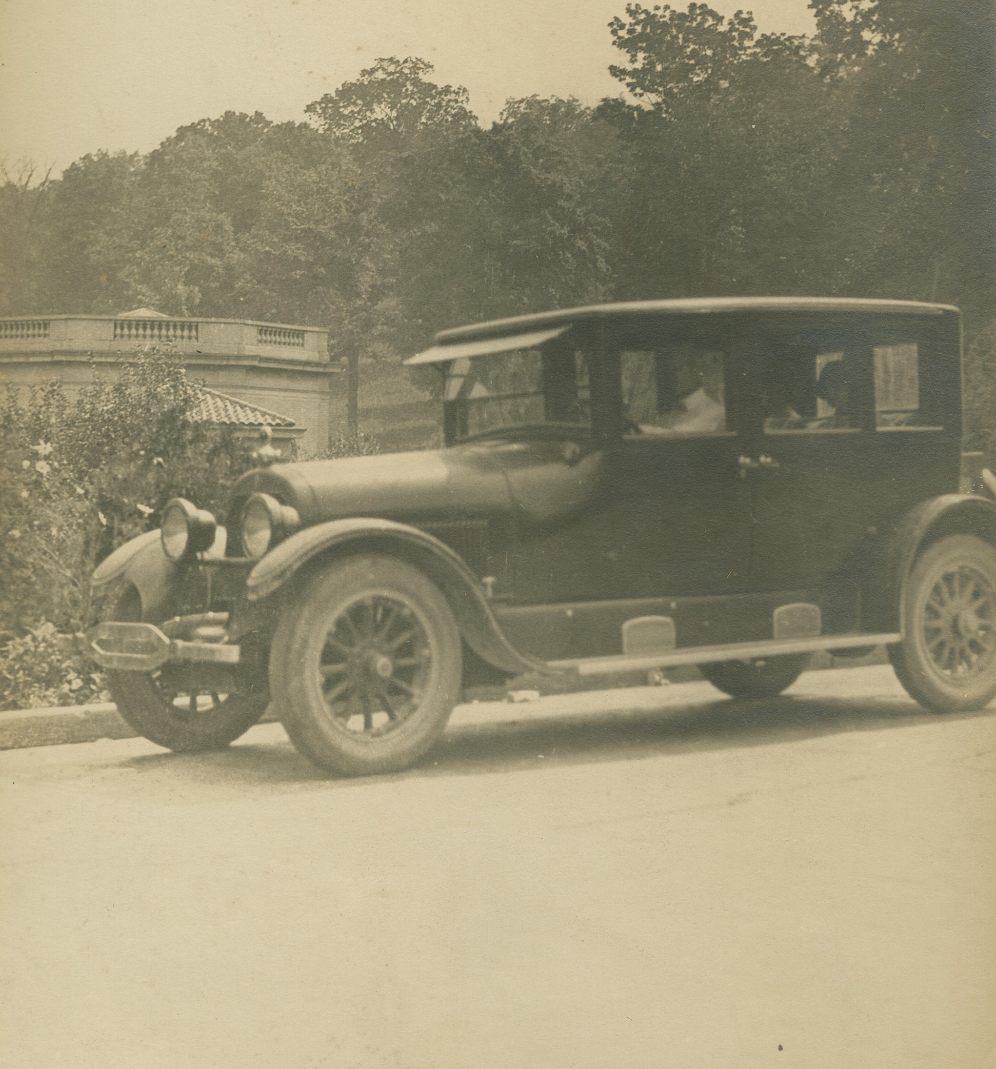 an old car on the road