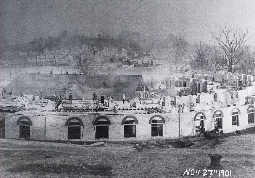 a building being built in the early 1900s