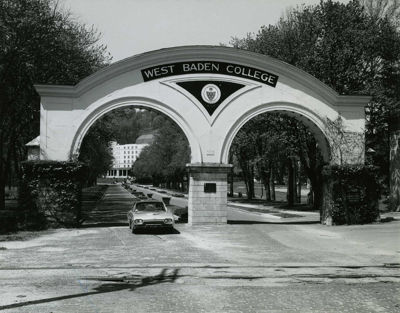 a car parked under a archway